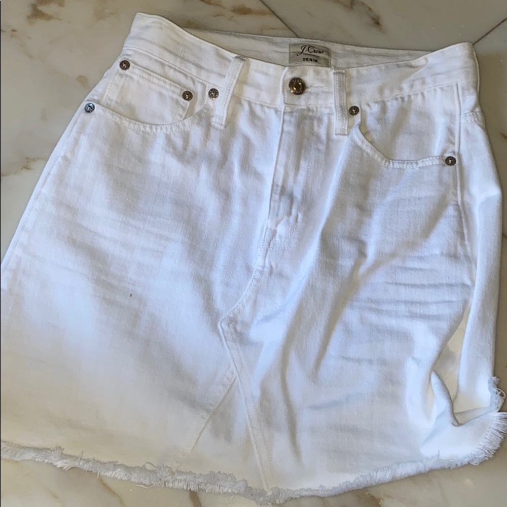 J Crew white mini skirt